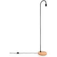 Tischlampe Nachttischlampe E14 Stehlampe Minimalistisch Skandi E27 Holz Fuß Stehleuchte, Schwarz - Paco Home von PACO HOME