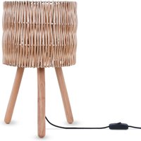 Paco Home - Tischlampe Schreibtischlampe Nachttisch Lampe Leselampe Lampenschirm Boho E27 Natur, Typ 3 von PACO HOME