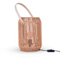 Tischlampe Schreibtischlampe Nachttisch Lampe Leselampe Lampenschirm Boho E27 Typ 1, Natur - Paco Home von PACO HOME