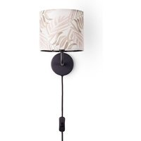 Paco Home - Tischlampe Schreibtischlampe Wandlampe Stoff Nachttisch E14 Blumen Jungle Deko Wandleuchte - Schwarz, Design 2 (Ø18 cm) von PACO HOME