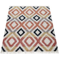 Paco Home Wollteppich "Kenitra 501", rechteckig, 12 mm Höhe, Flachgewebe, reine Wolle, handgewebt, Rauten Design, mit Fransen Paco Home Wollteppich "Kenitra 501", rechteckig, 12 mm Höhe, Flachgewebe, reine Wolle, handgewebt, Rauten Design, mit Fransen von PACO HOME