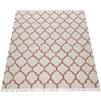 Paco Home Wollteppich "Kenitra 503", rechteckig, 12 mm Höhe, Handweb Teppich, Flachgewebe, reine Wolle, handgewebt, mit Fransen von PACO HOME
