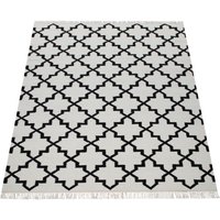 Paco Home Wollteppich "Kenitra 504", rechteckig, 12 mm Höhe, Flachgewebe, reine Wolle, handgewebt, Scandi Design, mit Fransen Paco Home Wollteppich "Kenitra 504", rechteckig, 12 mm Höhe, Flachgewebe, reine Wolle, handgewebt, Scandi Design, mit Fransen von PACO HOME
