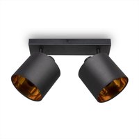 Led Pendellampe Wandlampe Deckenlampe Wohnzimmer Esszimmer Schlafzimmer Uni E14 Schwarz-Gold, Wandleuchte 2xE14 - Paco Home von PACO HOME