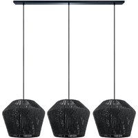 Pendelleuchte Esstisch Korb Boho Hängelampe Esszimmer Lampe E27 Rattan Pendelleuchte - Schwarz, Schwarz (Ø33cm) - Paco Home von PACO HOME