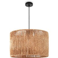 Paco Home - Pendelleuchte Esstisch Papier Boho Hängelampe Esszimmer Lampe E27 Rattan Pendelleuchte - Schwarz, Natur (Ø32cm) von PACO HOME