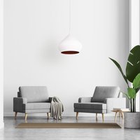 Paco Home - Pendelleuchte Esszimmer Hängelampe Küchenlampe Esstischlampe Industriell Modern Pendelleuchte - Weiß, Kupfer (Ø38 cm) von PACO HOME