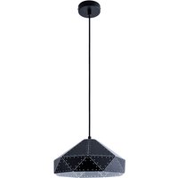 Paco Home - Pendelleuchte Hängelampe Esszimmer Esstischlampe Steampunk Lampe Textilkabel E27 ohne Leuchtmittel, Schwarz-Weiß von PACO HOME