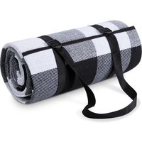 Picknickdecke Campingdecke xxl Strand Picknickdecke Wasserdicht Mit Tragegriff 200x300cm, Schwarz-Weiß 3 - Paco Home Picknickdecke Campingdecke xxl Strand Picknickdecke Wasserdicht Mit Tragegriff 200x300cm, Schwarz-Weiß 3 - Paco Home von PACO HOME