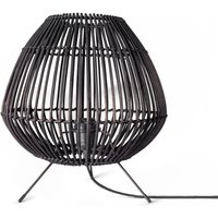 Rattan Pendelleuchte Wohnzimmer Tischleuchte Boho Käfig Lampe Nachttisch Metall Schwarz (Ø31 cm), Tischleute - Typ 3 - Paco Home von PACO HOME