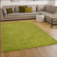 Paco Home - Shaggy Hochflor Langflor Teppich Sky Einfarbig in Grün 70x250 cm von PACO HOME