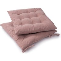 Paco Home - Sitzkissen mit Befestigungsbänder 40x40 Stuhlauflage Kissen Stuhlkissen 2er Set Pink, 40x40x5cm Paco Home - Sitzkissen mit Befestigungsbänder 40x40 Stuhlauflage Kissen Stuhlkissen 2er Set Pink, 40x40x5cm von PACO HOME