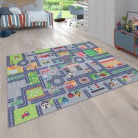 Spielteppich Kinderteppich Kinderzimmer Straßenteppich Straßen Design, In Grau 160x220 cm - Paco Home von PACO HOME