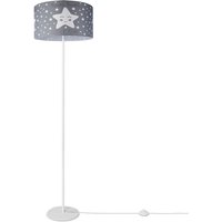 Stehlampe Kinderlampe Kinderzimmer Stehleuchte Lampenschirm Sterne Mond Design 3 (Ø38 cm), Stehleuchte Einbein - Weiß - Paco Home von PACO HOME