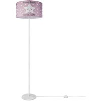 Stehlampe Kinderlampe Kinderzimmer Stehleuchte Lampenschirm Sterne Mond Design 4 (Ø38 cm), Stehleuchte Einbein - Weiß - Paco Home von PACO HOME