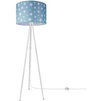 Stehlampe Kinderlampe Kinderzimmer Stehleuchte Lampenschirm Sterne Mond Design 5 (Ø45,5 cm), Stehleuchte Dreinbein - Weiß - Paco Home von PACO HOME