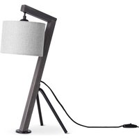 Paco Home - Stehlampe Tischlampe Wohnzimmer Lampenschirm Leselampe Nachttischlampe Galgen Tischleuchte - Schwarz, Grau (Ø16cm) von PACO HOME