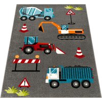 Teppich Kinderzimmer Kinderteppich Junge Mädchen Spielteppich Weich Grau Rot 160x220 cm - Paco Home von PACO HOME