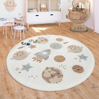 Teppich Kinderzimmer Spielmatte Waschbar Rutschfest Regenbogen Planet Tiere Soft 160 cm Rund, Bunt 3 - Paco Home Teppich Kinderzimmer Spielmatte Waschbar Rutschfest Regenbogen Planet Tiere Soft 160 cm Rund, Bunt 3 - Paco Home von PACO HOME