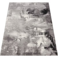 Paco Home - Teppich Modern Designer Teppich Leinwand Optik Grau Schwarz Weiss Meliert 160x230 cm von PACO HOME