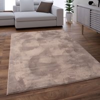 Paco Home - Teppich Wohnzimmer Kunstfell Shaggy Hochflor Waschbar In Waschmaschine Soft Uni Beige Taupe 80 cm Rund von PACO HOME