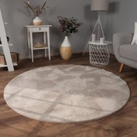 Teppich Wohnzimmer Kunstfell Shaggy Hochflor Waschbar In Waschmaschine Soft Uni Beige ø 120 cm Rund - Paco Home Teppich Wohnzimmer Kunstfell Shaggy Hochflor Waschbar In Waschmaschine Soft Uni Beige ø 120 cm Rund - Paco Home von PACO HOME