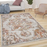 Paco Home - Teppich Wohnzimmer Kurzflor Vintage Pastell Orient Muster Mit Bordüre Creme Beige 60x100 cm von PACO HOME