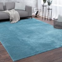 Teppich Wohnzimmer Kurzflor Waschbar Einfarbiger Moderner Stil Weich Türkis Blau 200x280 cm - Paco Home Teppich Wohnzimmer Kurzflor Waschbar Einfarbiger Moderner Stil Weich Türkis Blau 200x280 cm - Paco Home von PACO HOME
