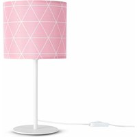 Paco Home - Wandleuchte Stofflampenschirm Tischlampe Nachttischlampe E14 Vintage Retro Rund Tischleuchte - Weiß, Design 11 (Ø18 cm) von PACO HOME