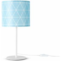 Paco Home - Wandleuchte Stofflampenschirm Tischlampe Nachttischlampe E14 Vintage Retro Rund Tischleuchte - Weiß, Design 9 (Ø18 cm) von PACO HOME