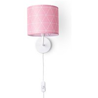 Paco Home - Wandleuchte Stofflampenschirm Tischlampe Nachttischlampe E14 Vintage Retro Rund Wandleuchte - Weiß, Design 11 (Ø18 cm) von PACO HOME