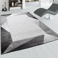 Wohnzimmer-Teppich Bordüre 3-D-Effekt, Kurzflor-Teppich, In Grau 80x300 cm - Paco Home Wohnzimmer-Teppich Bordüre 3-D-Effekt, Kurzflor-Teppich, In Grau 80x300 cm - Paco Home von PACO HOME