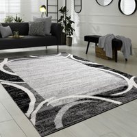 Paco Home - Wohnzimmer Teppich Designer Bordüre Meliert Grau Schwarz Creme Preishammer 80x150 cm Paco Home - Wohnzimmer Teppich Designer Bordüre Meliert Grau Schwarz Creme Preishammer 80x150 cm von PACO HOME