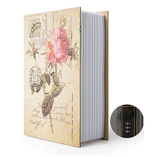 Ablagebuch Safe Aufbewahrungsbox Wörterbuch Mit Sicherheit Zahlenschloss/Schlüssel - Umleitungsbuch Versteckter Safe (Passwortsperre, Rose) von PACOLO