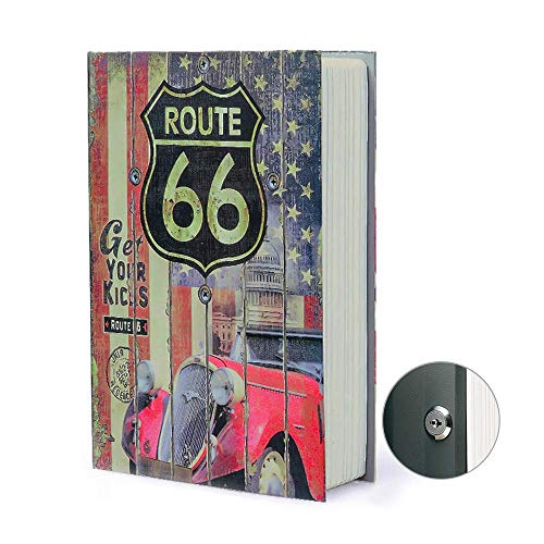 Ablagebuch Safe Aufbewahrungsbox Wörterbuch geheime Safe Dose mit Sicherheit Zahlenschloss/Schlüssel Umleitungsbuch versteckter Safe (SCHLÜSSEL, Route 66) von PACOLO