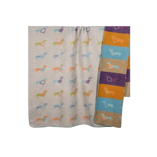 PAD - Dackel - Hund - Decke - Kuscheldecke - Bunt - Multicolor - 150 x 200 cm - Wendedecke - Material: 60% Baumwolle, 40% Polyacryl PAD - Dackel - Hund - Decke - Kuscheldecke - Bunt - Multicolor - 150 x 200 cm - Wendedecke - Material: 60% Baumwolle, 40% Polyacryl von PAD
