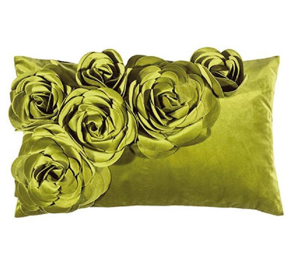 PAD Dekoobjekt Kissenhülle Samt Floral Light Green (30x50cm) von PAD