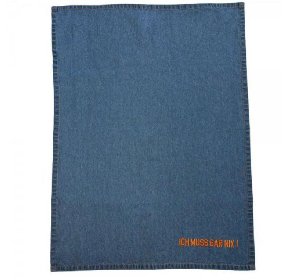 PAD Geschirrtuch Pad Geschirrtücher Denim Jeansstoff Ich muss gar Nix! Orange (2er-Set) von PAD