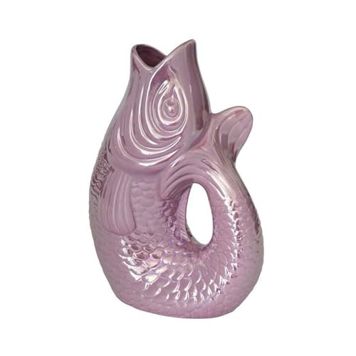 Pad Monsieur Carafon, Fisch -Vase/Krug/Kanne/Skulptur Fisch, Größe S, Fassungsvermögen 1,2 Liter, Größe 9,7 x 16,5 x 25cm (Rainbow violett) von PAD