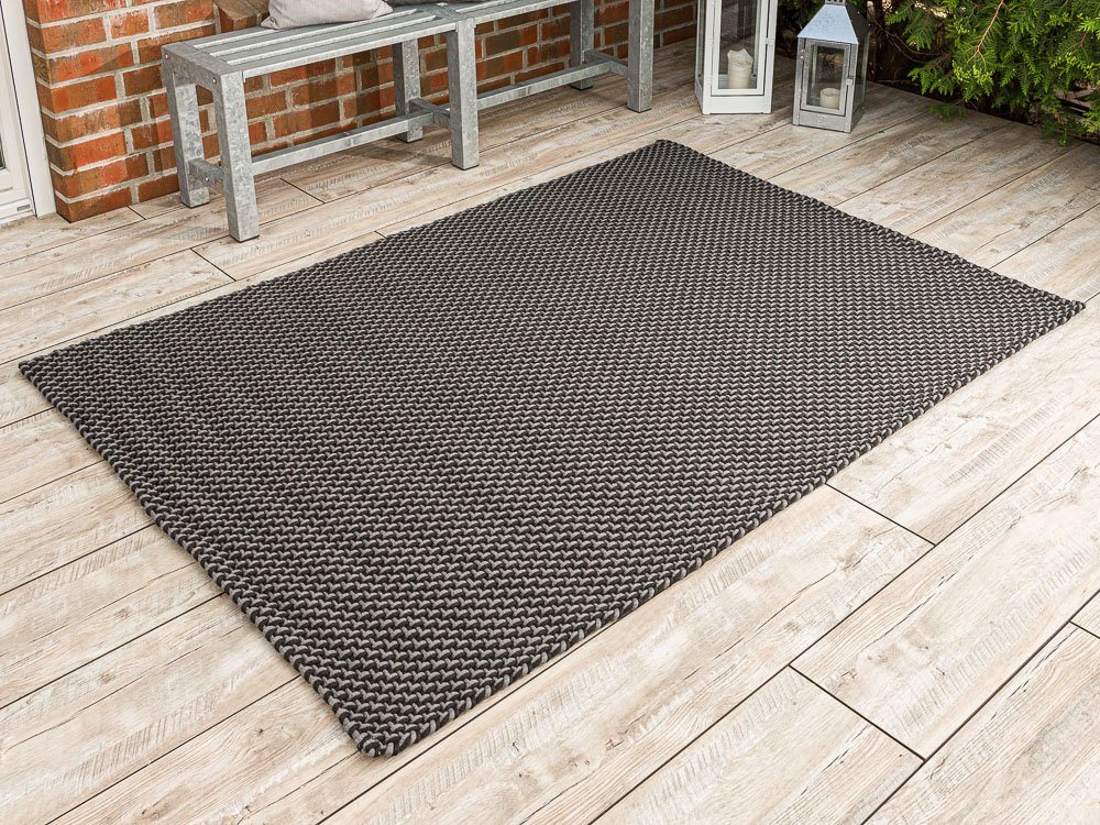 Teppich Pad Outdoor Teppich POOL Stone Grau / Schwarz 170x240 cm, PAD von PAD