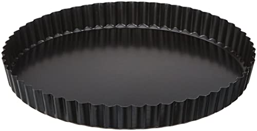 Paderno 47712-24 Kuchenform, Antihaft-Blechform für Tarte und Quiches, Tiefer, Herausnehmbarer Boden, Form Kuchen, 24 cm, Schwarz von PADERNO