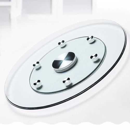 PADG Esstisch, Drehteller aus gehärtetem Glas, Restaurant, großer runder Tisch, Basis aus Aluminiumlegierung, drehbare Tischplatte for zu Hause (CH : 90cm) von PADG
