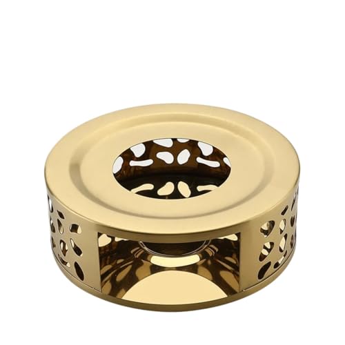 Beheizte Basis Stahl Heizung Tee Wärmer for Teekanne Halter Edelstahl Multifunktionale(Golden) von PADGCNOR