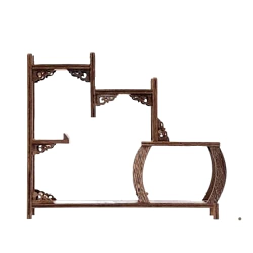 Chinesisches Teekannentablett aus Holz: Gebrannte Paulownia, handpoliert, antike Teekannenregale for Teesets, Duobao-Pavillonregal zur Präsentation(Model 016 Depth 7cm) von PADGCNOR