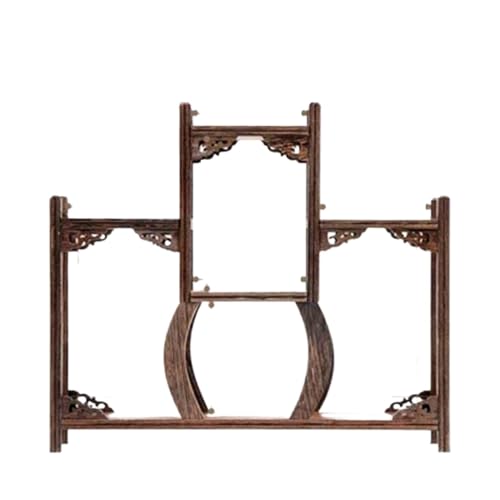 Chinesisches Teekannentablett aus Holz: Gebrannte Paulownia, handpoliert, antike Teekannenregale for Teesets, Duobao-Pavillonregal zur Präsentation(Model 020 Depth 7cm) von PADGCNOR