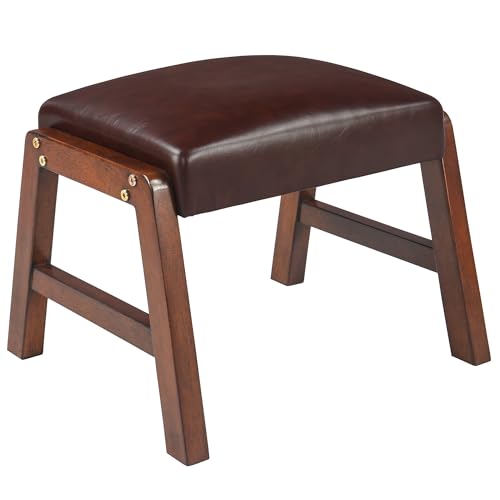 PADMA HOUSE 30cm kosmetischer Hocker, Stackable Backless Stool Stuhl, Klavierhocker Klavierbank Gepolsterter Hocker, Fußhocker Fußstütze (PU Kunstleder, Claret) von PADMA HOUSE