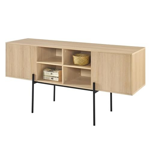 PADMA HOUSE TV-Schrank, Fernsehtisch, TV-Regal 140 cm, Lowboard für Fernseher bis zu 65 Zoll (Oak Without Drawe) von PADMA HOUSE