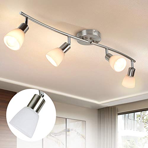 PADMA LED Deckenstrahler Deckenlampe schwenkbare Deckenleuchte Metall Chrom Spotbalken für Wohnzimmer,Schlafzimmer von PADMA