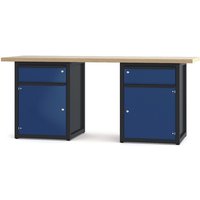 PADOR Werkbank, BxHxT: 200 x 85,5 x 70 cm, Buche-Multiplex - blau von PADOR