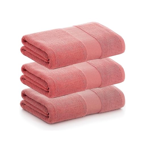PADUANA | Packung mit 3 Duschhandtüchern, 70 x 140 cm, hautfarben, 100% gekämmte Baumwolle, weich, schnell und maximale Saugfähigkeit – erhältlich als Badetuch, Duschtuch und Badetuch von PADUANA